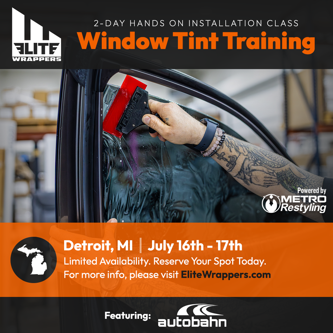 Window Tint Training Class - MI - July 16th & 17th, 2026