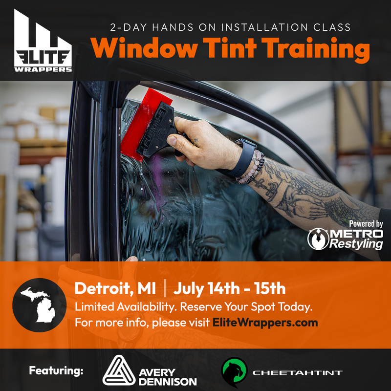 Window Tint Training Class - MI - July 16th & 17th, 2026