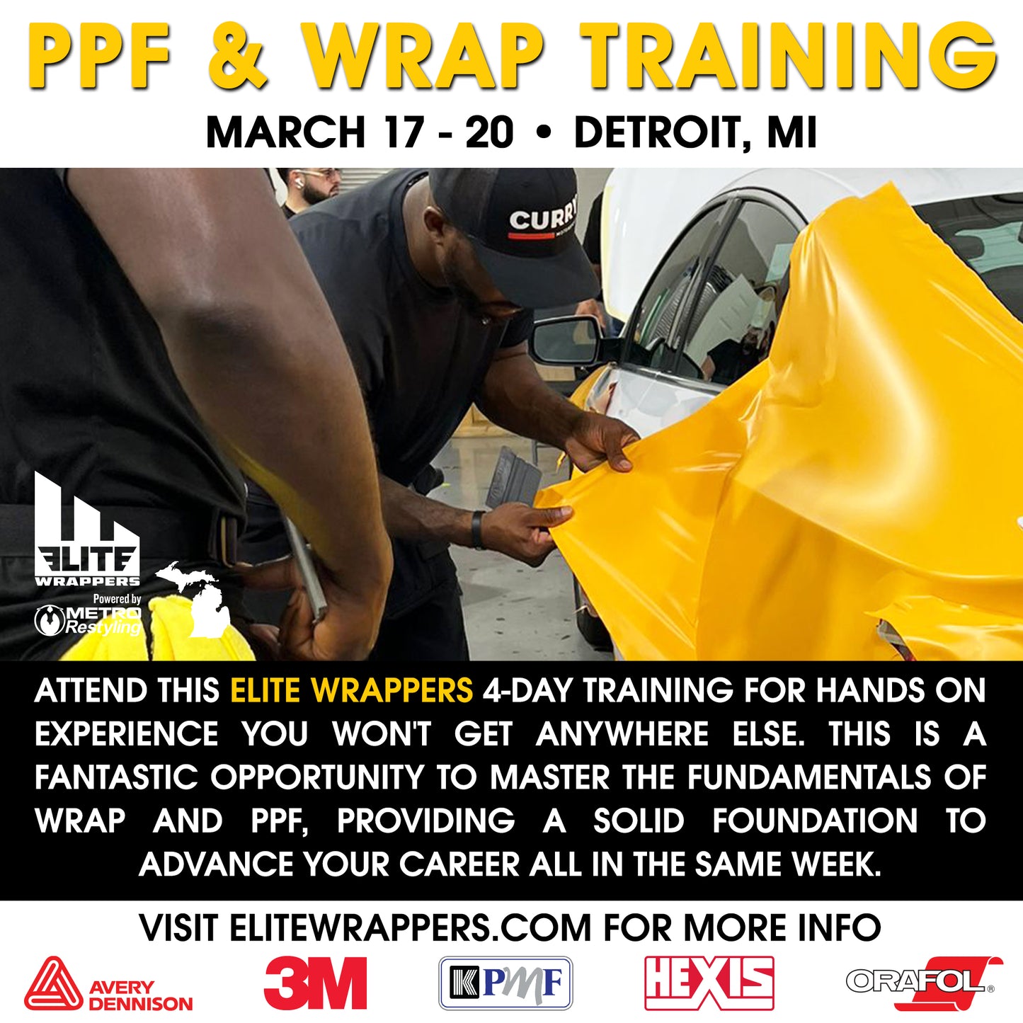 Car Wrap & Paint Protection Film Training Class - MI - March 17th - 20th, 2026